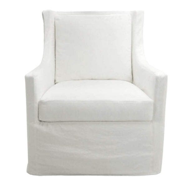 White slipcover best sale swivel chair