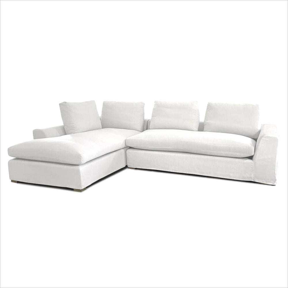 Del Mar Sectional Sofa with chaise, durable slipcover fabric Canvas